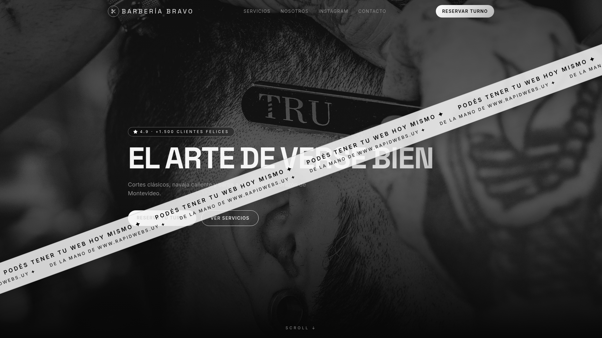 Montevideo Barber Style website screenshot